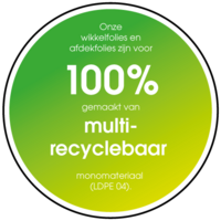Onze wikkelfolies zijn voor 100% gemaakt van multi-recyclebaar monomateriaal (LDPE 04).